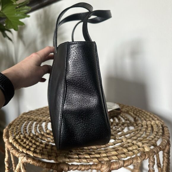 Vintage Coach Brindle Black Tote - 90’s Black Leather Bag With Bag Tag & Papers - Picture 5 of 10